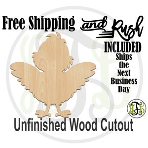 Happy Chick - 140020 - Easter Cutout, unfinished, wood cutout, laser cut wood, Door Hanger, wall art - RUSH PRODUCTION