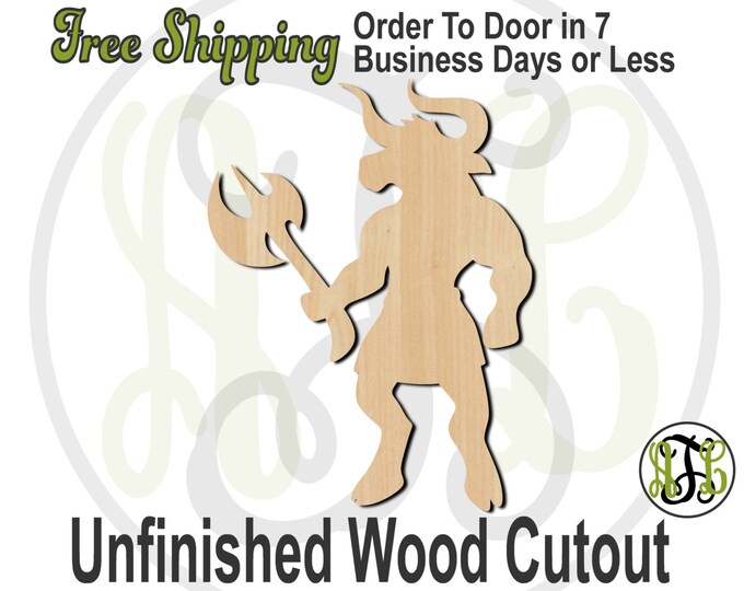 Minotaur Mascot - 60585- School Spirit Cutout, unfinished, wood cutout, wood craft, laser cut shape, wood cut out, Door Hanger, wooden