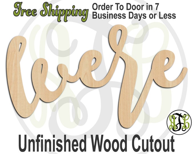 were - 320059FrFt- Word Cutout, unfinished, wood cutout, wood craft, laser cut wood, wood cut out, Door Hanger, wooden sign, wreath accent