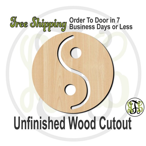 Sign Yin Yang - Laser Cut Out Unfinished Wood Craft Shape SGN21 Sign Yin Yang - Laser Cut Out Unfinished Wood Craft Shape SGN21