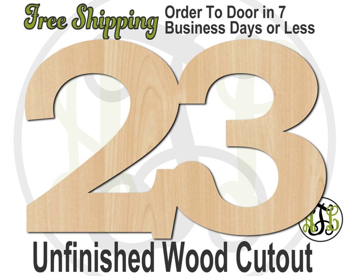 Single or Double Digit Number - 1008NoBOSSB- Cutout, Numbers, unfinished, wood craft, laser cut wood, wood cut out, DIY, Free Shipping