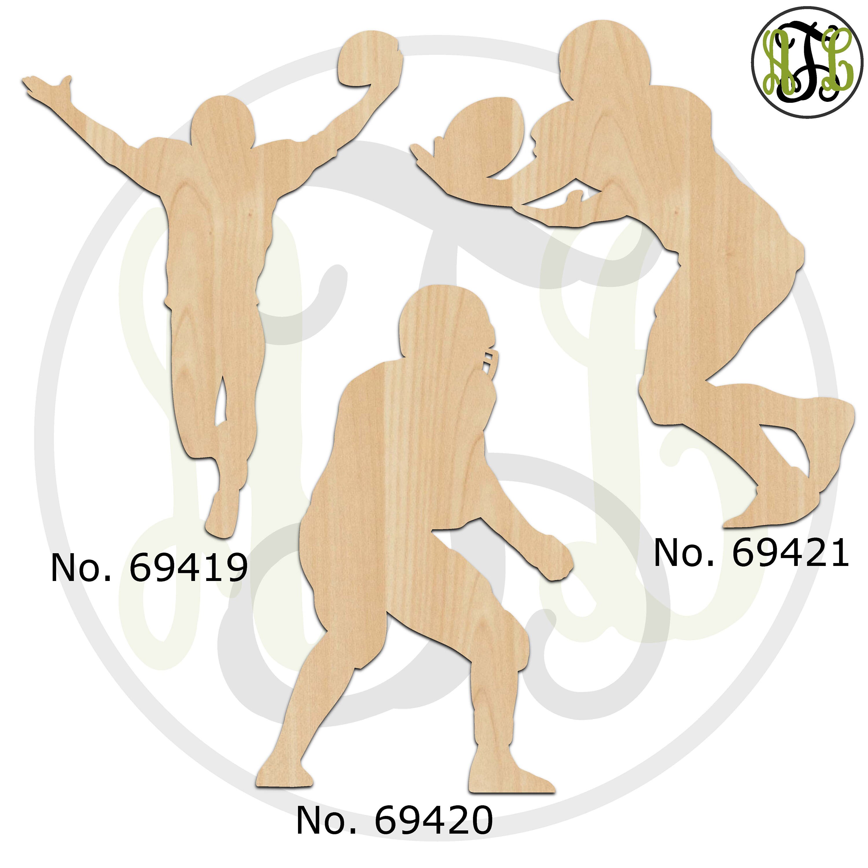 Football Players 69413-421 Sports Cutout Unfinished Wood | Etsy