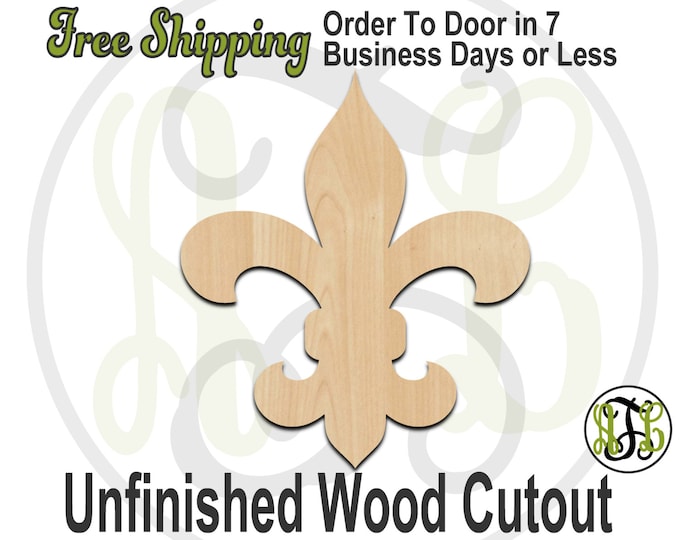 Fleur de Lis 3- 300022- Cutout, unfinished, wood cutout, wood craft, laser cut shape, wood cut out, Door Hanger, wooden, ready to paint