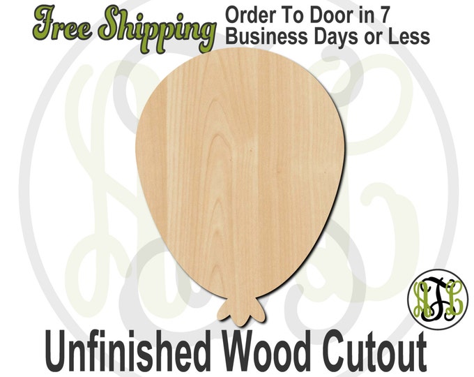 Balloon - 300049- Party Cutout, unfinished, wood cutout, wood craft, laser cut shape, wood cut out, Door Hanger, Birthday, wooden