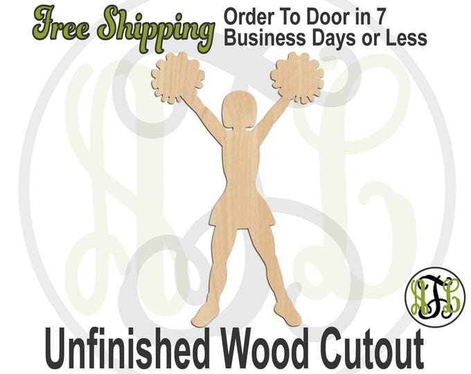 Cheerleader 6 - 60043- Sports Cutout, unfinished, wood cutout, wood craft, laser cut shape, wood cut out, Door Hanger, wooden, wall art