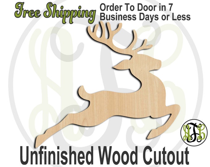 Flying Reindeer- 180043- Christmas Cutout, unfinished, wood cutout, wood craft, laser cut shape, wood cut out, Door Hanger, Holiday, wooden