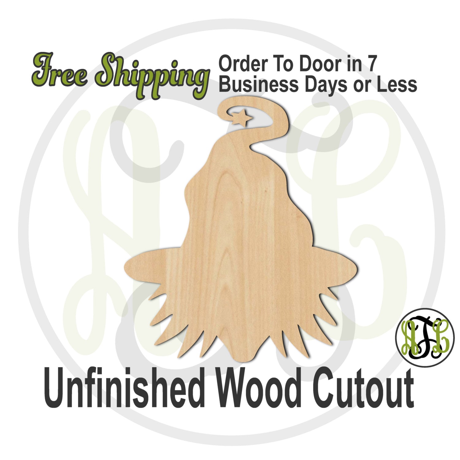 Witch - Laser Cut Out Unfinished Wood Craft Shape FAL5 Witch - Laser Cut Out Unfinished Wood Craft Shape FAL5