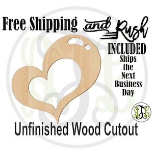 Open Heart Bubble- No. 110021- Valentine Cutout, unfinished, wood cutout, laser wood cutout, Door Hanger,  sign, wall art - RUSH PRODUCTION