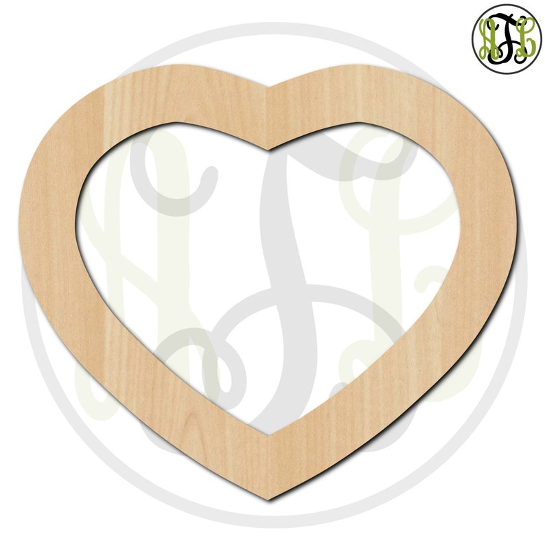 Heart Frame 110006 Cutout Unfinished Wood Cutout Wood Etsy