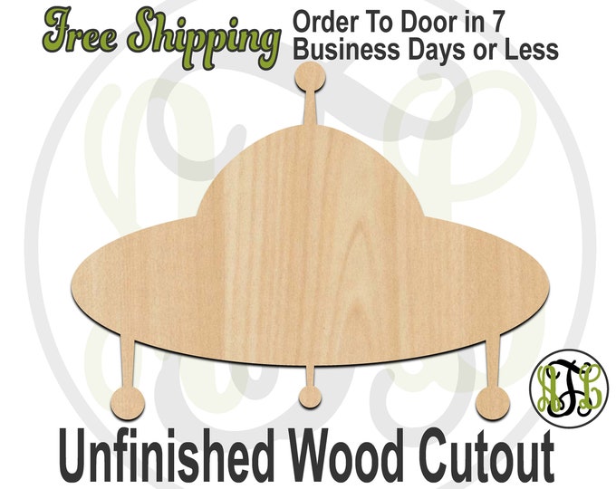 UFO - 300052- Space Ship Cutout, Unfinished, Wood Cutout, Wood Craft ...