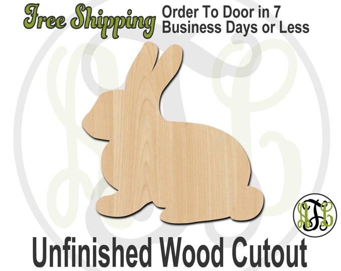 Bunny - 230027- Easter Cutout, unfinished, wood cutout, wood craft, laser cut shape, wood cut out, Door Hanger, wooden, blank