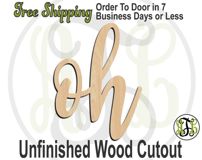 oh - 320278FrFt- Word Cutout, unfinished, wood cutout, wood craft, laser cut wood, wood cut out, Door Hanger, wooden sign, wreath accent