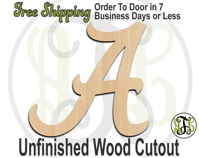 Alabama Font Letters A-Z - 410001 -Alabama Alphabet Cutout, Initial, unfinished, wood cutout, wood craft, laser cut wood, wood cut out, DIY