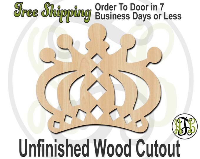 Crown 13 - 24413- Cutout, unfinished, wood cutout, wood craft, laser cut shape, wood cut out, Door Hanger, wooden, ready to paint