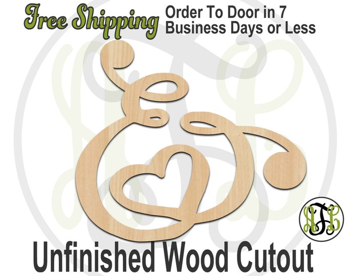 Ampersand 5- 322005- Cutout, unfinished, wood cutout, wood craft, laser cut wood, wood cut out, Door Hanger, wooden sign, wall art