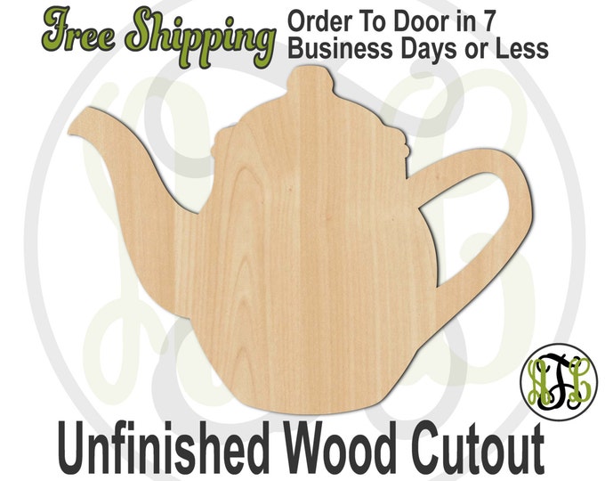 Teapot 1 - 300046- Kitchen Cutout, unfinished, wood cutout, wood craft, laser cut shape, wood cut out, Door Hanger, wooden, ready to paint