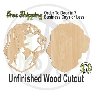 Dog Head Outline or Solid - 60343 or 44 - Animal Cutout, unfinished, wood cutout, wood craft, laser cut shape, wood cut out, Door Hanger