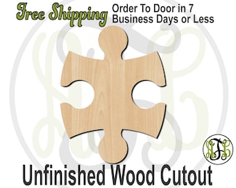 Interlocking Puzzle Piece - 300150- Cutout, unfinished, wood cutout, wood craft, laser cut, wood cut out, Door Hanger, Guest Book, wooden