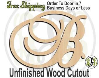SBr Font Initials A-Z - 410011- Monogram Cutout, Initial, unfinished, wood cutout, wood craft, laser cut wood, wood cut out, DIY