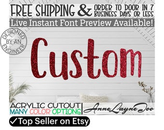 Acrylic Name Sign Block, Acrylic cutout, Custom Acrylic Block Name Sign, Nursery Name Sign, Wedding Sign, Birthday Sign, Name in Acrylic