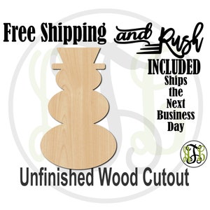Snowman - 180011- Christmas Cutout, unfinished, wood cutout,  laser cut shape, Door Hanger, wall art - RUSH PRODUCTION