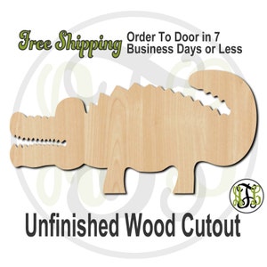 Alligator 2 - 230042- Cutout, unfinished, wood cutout, wood craft, laser cut shape, wood cut out, Door Hanger, wooden, wreath accent