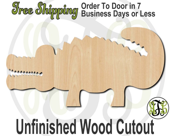 Alligator 2 - 230042- Cutout, unfinished, wood cutout, wood craft, laser cut shape, wood cut out, Door Hanger, wooden, wreath accent