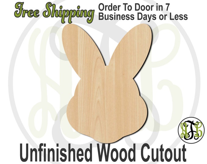 Easter Bunny Head - 14004- Cutout, unfinished, wood cutout, wood craft, laser cut shape, wood cut out, Door Hanger, Holiday, wooden