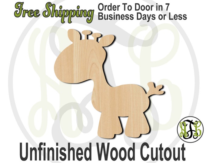 Giraffe - 230005- Cutout, unfinished, wood cutout, wood craft, laser cut shape, wood cut out, Door Hanger, wooden, wreath accent