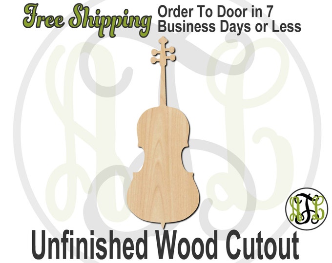 Cello - 300122- Instrument Cutout, unfinished, wood cutout, wood craft, laser cut shape, wood cut out, Door Hanger, wooden, wall art