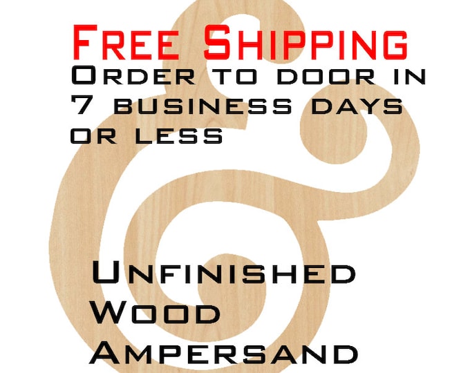 Unfinished Wood Ampersand, &, Door Hanger, Wedding, Wood Craft, laser cut wood wood, birch, wooden sign, wall art