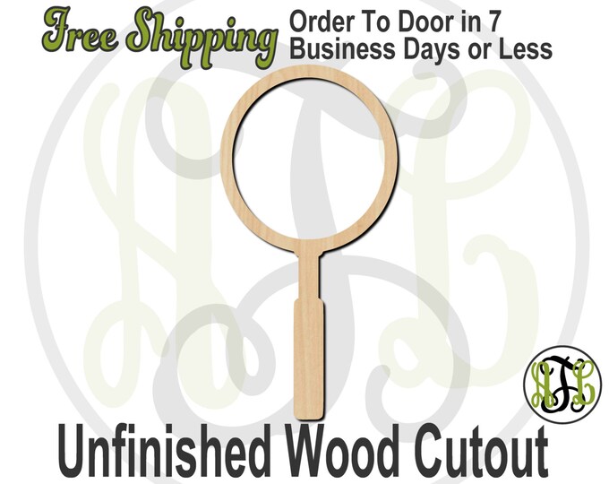 Magnifying Glass - 300141- Cutout, unfinished, wood cutout, wood craft, laser cut shape, wood cut out, Door Hanger, wooden, ready to paint