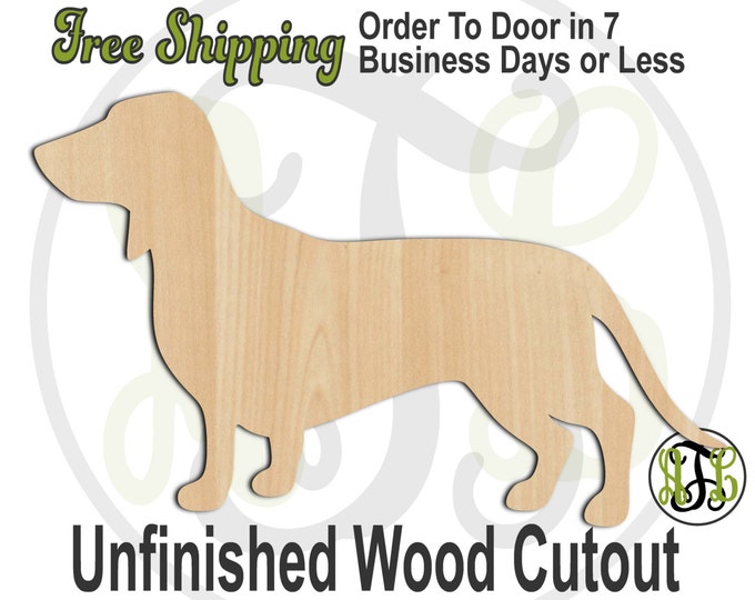 Dachshund- No. 230067- Dog Cutout, unfinished, wood cutout, wood craft, laser cut shape, wood cut out, Door Hanger, Dog, wooden, blank