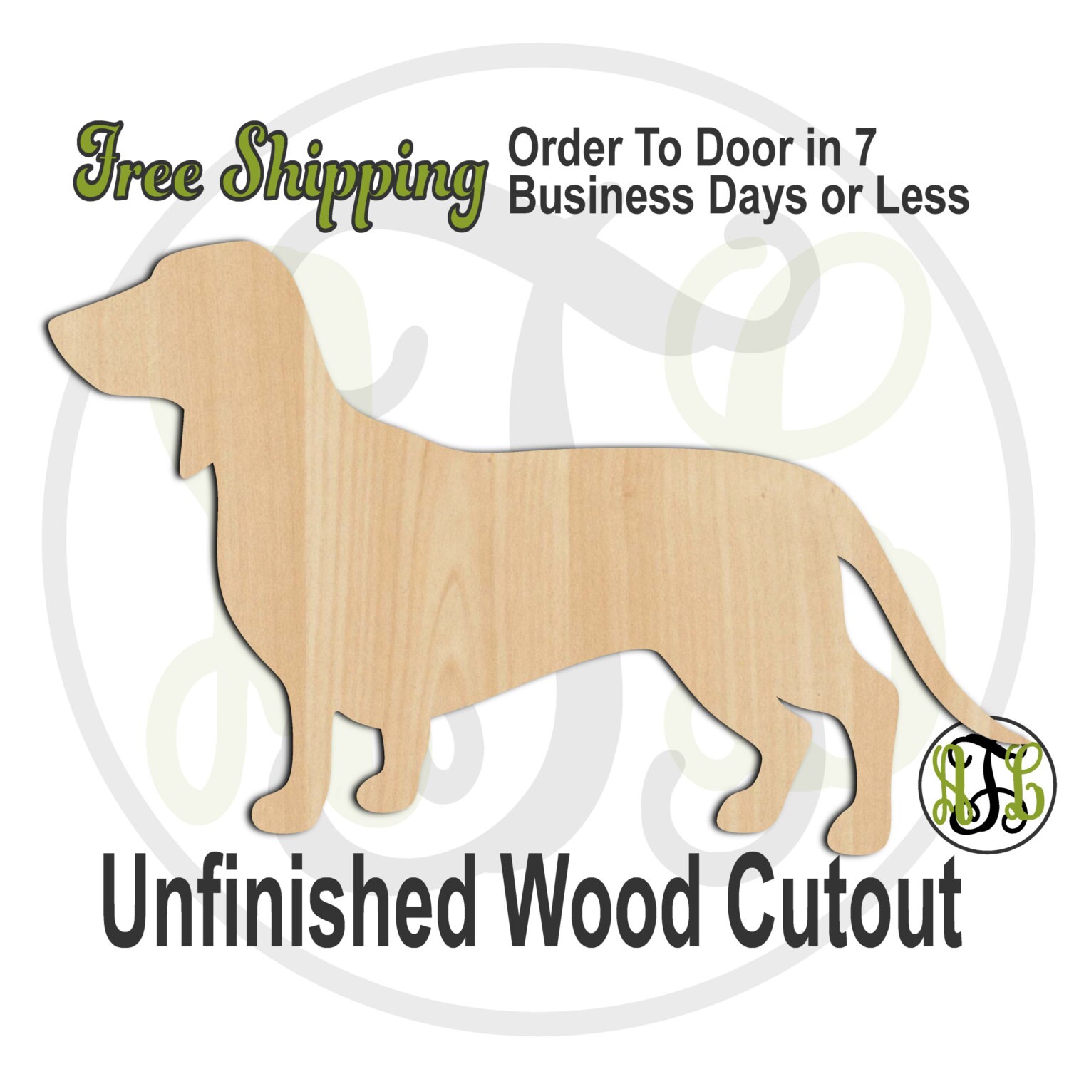 SAUSAGE DOG SIMPLE SHAPE LASER CUT MDF WOODEN SHAPE Wood Craft Arts Decoration 