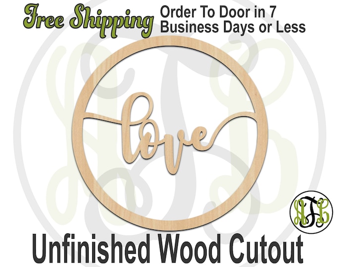 love in Thin Circle Frame, 325023, Wedding, Shower, laser cut wood cutout, Door Hanger, engagement, wooden sign, wall art