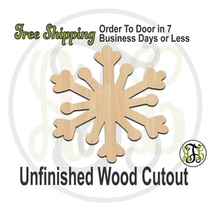 Snowflake 2 - 180023- Christmas Cutout, unfinished, wood cutout, wood craft, laser cut shape, wood cut out, Door Hanger, wooden, wall art