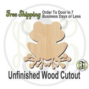 Frog - 10016- Cutout, unfinished, wood cutout, wood craft, laser cut shape, wood cut out, Door Hanger, wooden, wreath accent