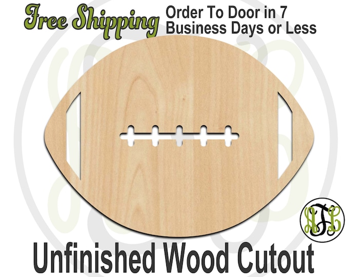 Football 2 - 60030- School Spirit Cutout, unfinished, wood cutout, wood craft, laser cut shape, wood cut out, Door Hanger, wooden, wall art