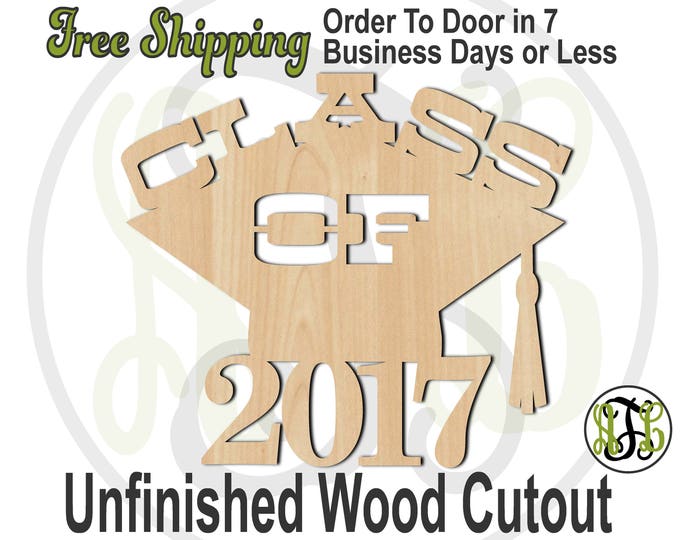 CLASS OF (year), Graduation Sign, Wood Graduation Sign, Graduation Door Hanger, Grad Sign, laser cut, unfinished wood cutout - 240710-XX