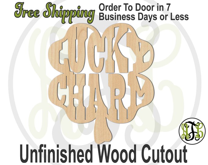 Lucky Charm Clover- 325005- St. Patrick's Day Cutout, unfinished, wood cutout, wood craft, laser cut wood, wood cut out, Door Hanger