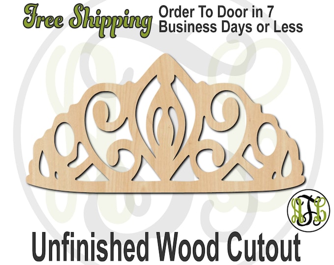 Crown 11 - 24411- Cutout, unfinished, wood cutout, wood craft, laser cut shape, wood cut out, Door Hanger, wooden, ready to paint