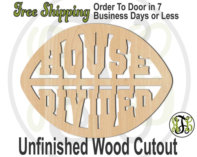 House Divided - 60032- School Spirit Cutout, unfinished, wood cutout, wood craft, laser cut shape, wood cut out, Door Hanger, wooden