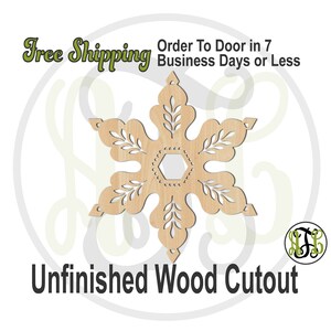 Vintage Snowflake- 180073- Christmas Cutout, unfinished, wood cutout, wood craft, laser cut shape, wood cut out, Door Hanger, Holiday