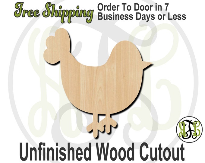 Bird 1 - 230001- Bird Cutout, unfinished, wood cutout, wood craft, laser cut shape, wood cut out, Door Hanger, wooden, blank