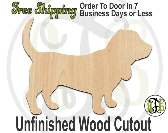 Basset Hound - 230074- Animal Cutout, unfinished, wood cutout, wood craft, laser cut shape, wood cut out, Door Hanger, Dog, wooden, blank