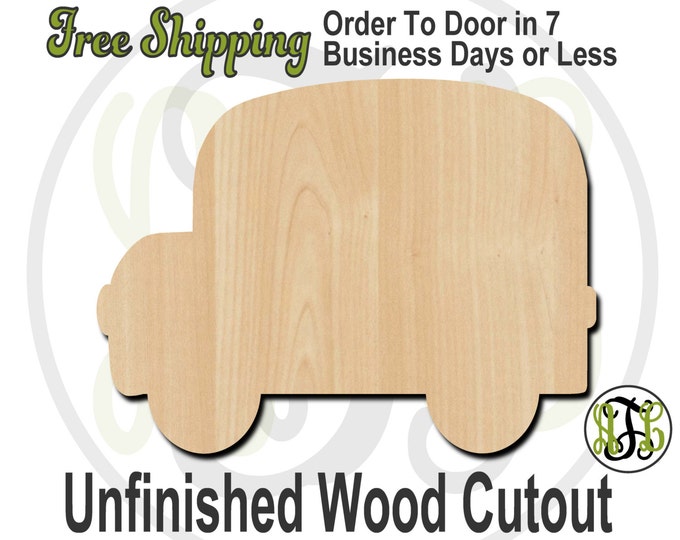 Bus Side Wood Cutout, wood cut out, Door Hanger, wooden, laser cut, unfinished wood cutout - 70004