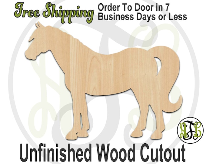 Horse - 230046- Farm Cutout, unfinished, wood cutout, wood craft, laser cut shape, wood cut out, Door Hanger, wooden, blank