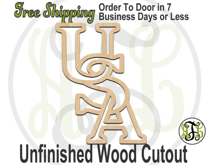 USA Outline - 150003- Holiday Cutout, unfinished, wood cutout, wood craft, laser cut wood, wood cut out, Door Hanger, wooden sign, wall art