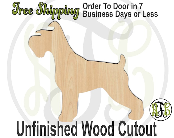 Schnauzer - 230089- Animal Cutout, unfinished, wood cutout, wood craft, laser cut shape, wood cut out, Door Hanger, Dog, wooden, blank