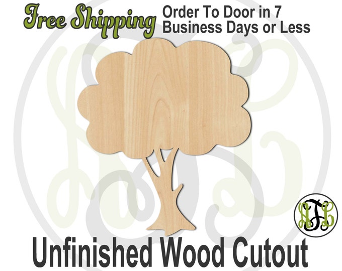 Tree-  300116- Nature Cutout, unfinished, wood cutout, wood craft, laser cut shape, wood cut out, Door Hanger, wooden, blank